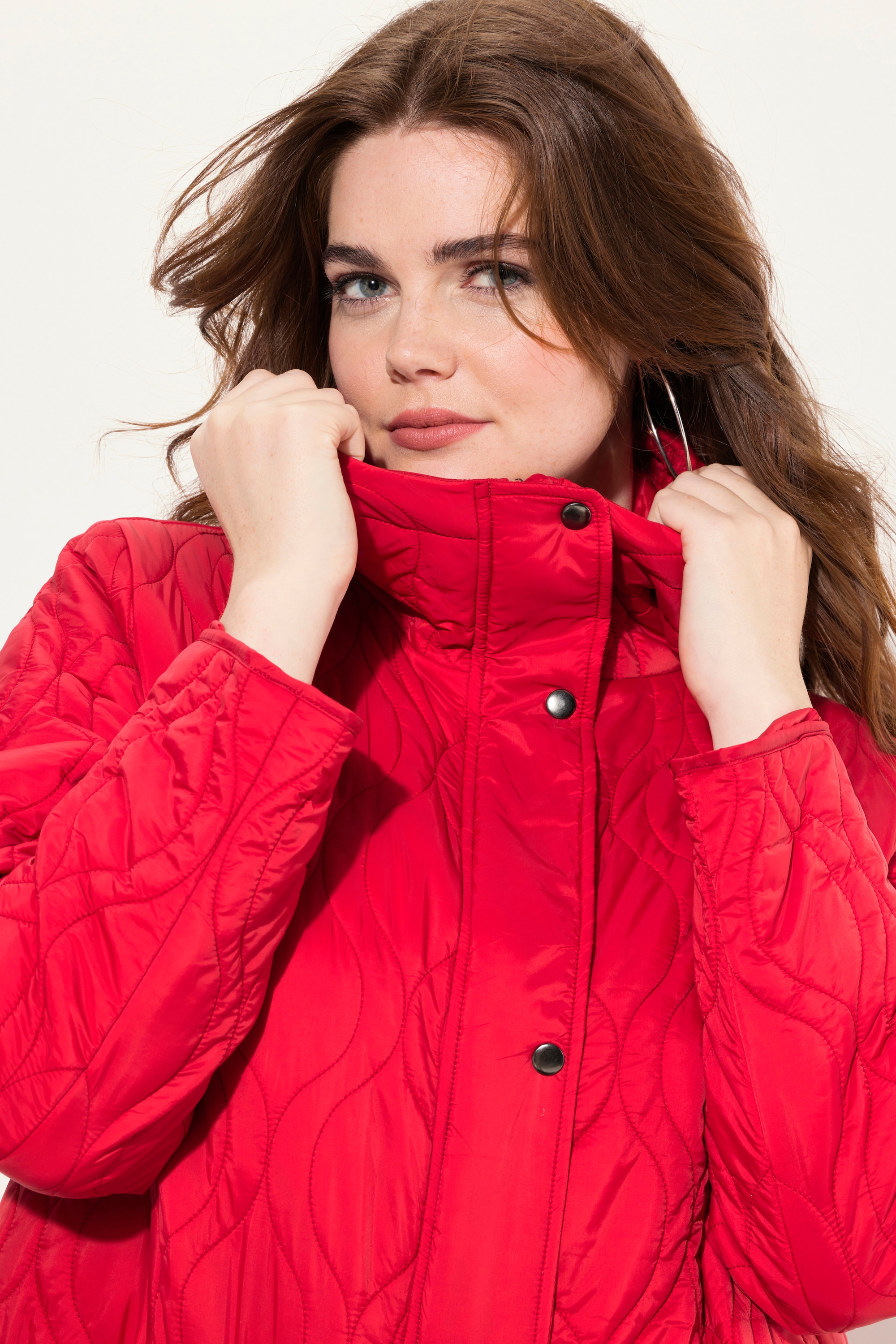 Ulla Popken Damen große Größen HYPRAR Steppjacke 2 Wege Zipper Kapuze