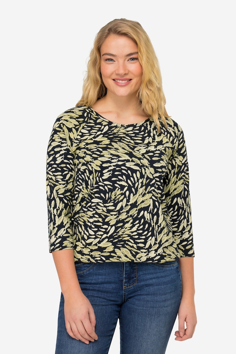 Große Größen T-Shirt, Damen, gelb, Größe: XL, Baumwolle/Synthetische Fasern, LAURASON