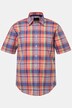 Rutig skjorta i modern design med kort ärm och krage, upp till stl. 8XL