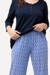 Pyjamas, sikksakk, V-hals, 3/4-ermer
