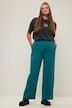 Hose, HighWaist, Wide Legs, Melange, teilelastischer Bund