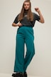 Hose, HighWaist, Wide Legs, Melange, teilelastischer Bund