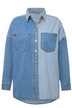 Džínová košile, oversize, pačvork vzhled, límeček, dlouhé rukávy