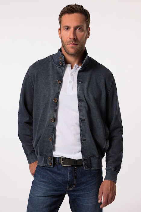 Veste en molleton JP 1880 esprit vintage. Col montant et patte de boutonnage - jusqu'au 8 