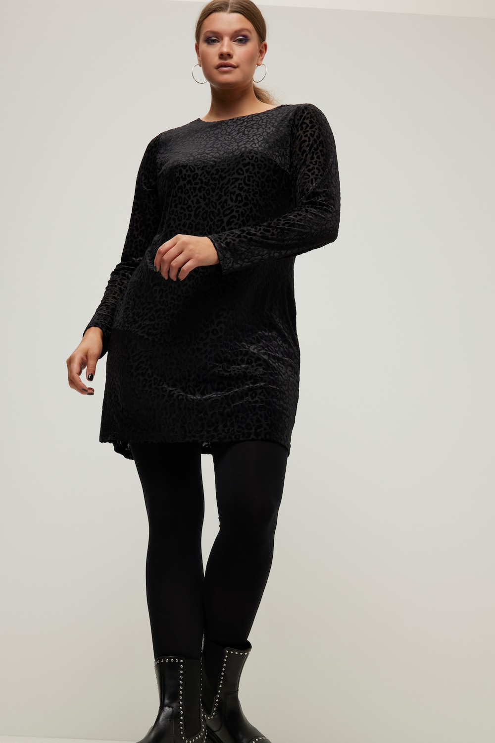 Grote Maten Mini-jurk, Dames, zwart, Maat: 50/52, Polyester/Synthetische vezels, Studio Untold