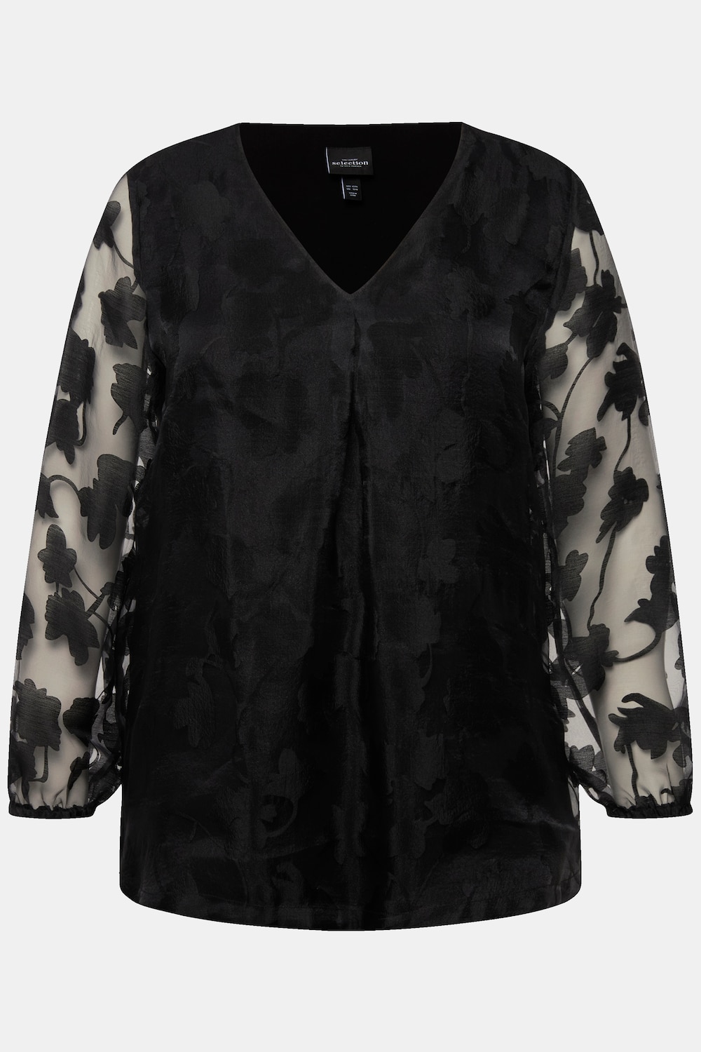 Stora storlekar Blus, Dam, svart, storlek: 50/52, Viskos/Polyester, Ulla Popken