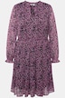 Minikleid, A-Line, Leoprint, Rüschenkragen, Langarm