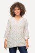 Bird Print 3/4 Sleeve Tunic Blouse