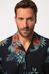 Chemise FLEXNAMIC® à manches courtes. Col cubain et imprimé à fleurs. Coupe Cuba-Fit. Jusqu'au 8 XL.