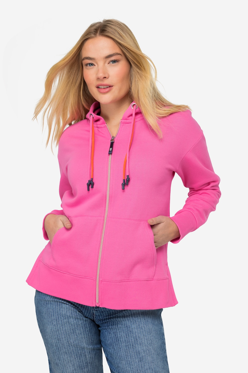 Große Größen Sweatjacke, Damen, rosa, Größe: L, Baumwolle/Polyester, LAURASON