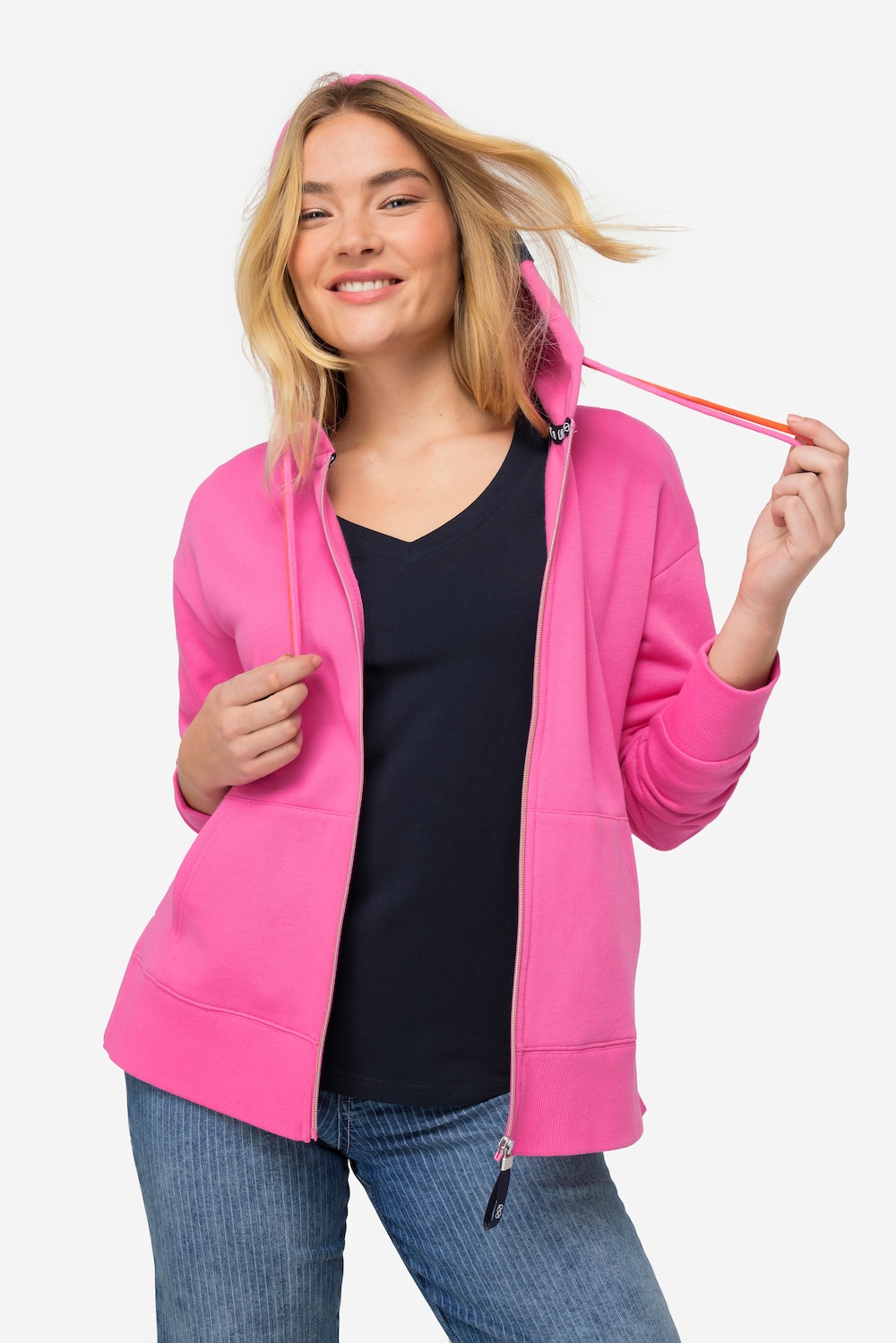 Große Größen Sweatjacke, Damen, rosa, Größe: L, Baumwolle/Polyester, LAURASON