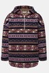 Bluza z kapturem, oversize, pluszowy polar, wzór etno, kaptur, długi rękaw
