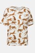 T-Shirt, oversized, Leoparden-Print, Rundhals, Halbarm