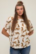 T-Shirt, oversized, Leoparden-Print, Rundhals, Halbarm