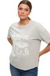 Tričko, oversize, potisk s ozdobnými kamínky, kulatý výstřih, krátké rukávy