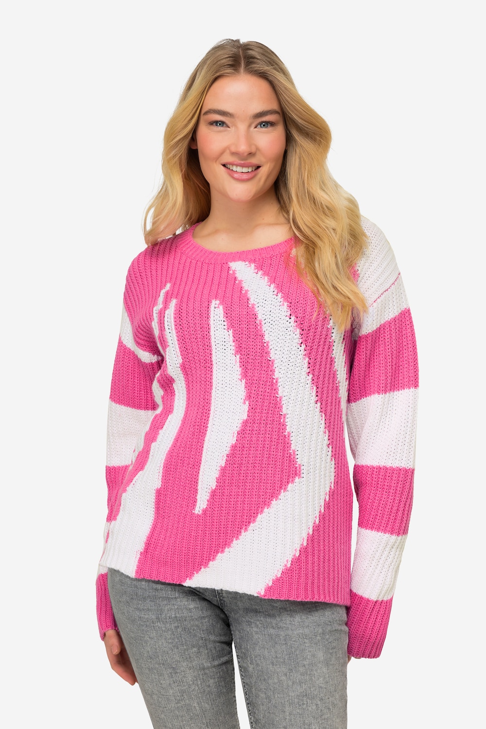 Große Größen Pullover, Damen, rosa, Größe: S, Baumwolle/Synthetische Fasern, LAURASON