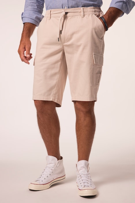 Bermudas con aspecto de lino, bolsillos cargo, cintura elástica, hasta la talla 8 XL