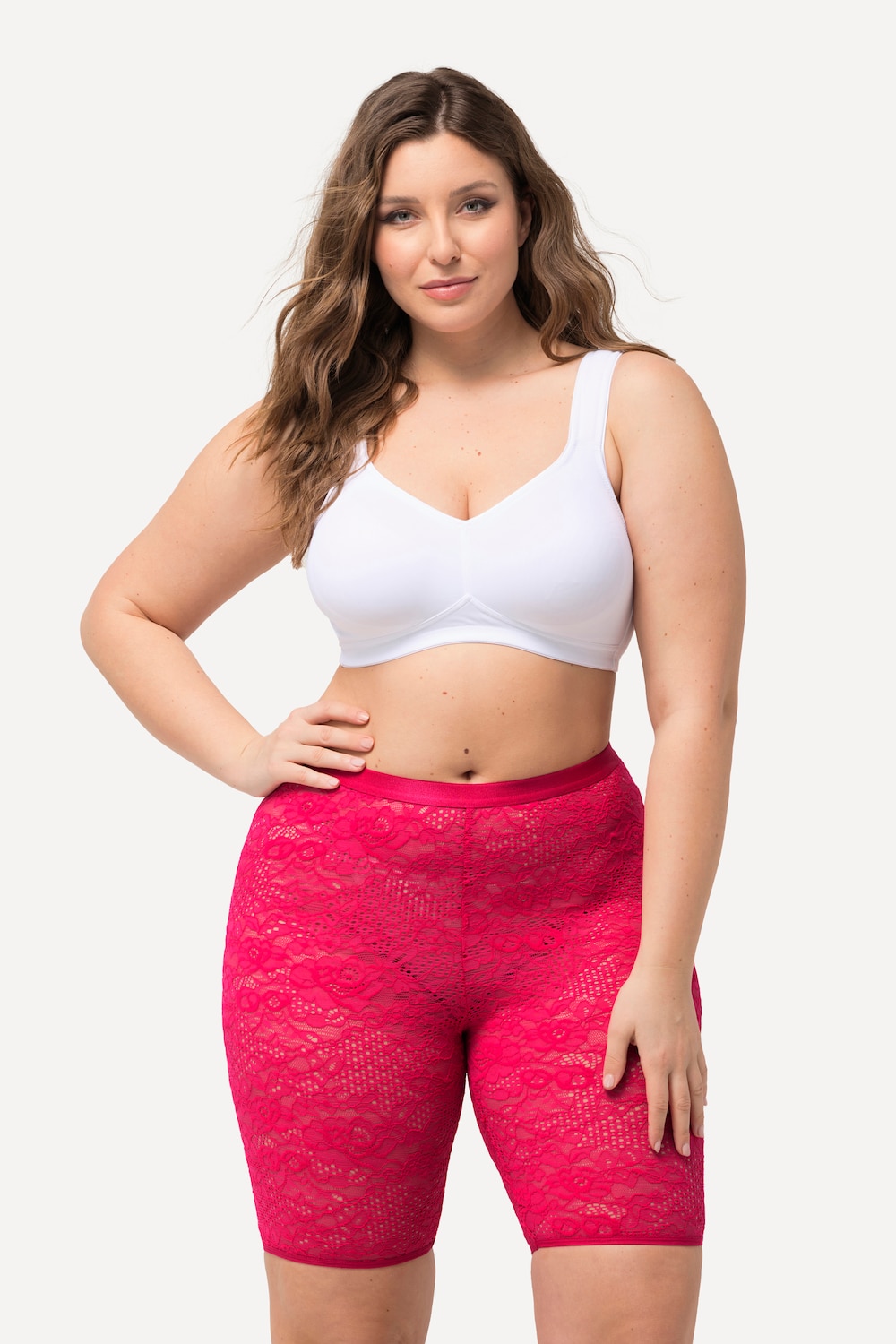 Thumbnail - Große Größen Strumpf-Radler, Damen, rosa, Größe: 50/52, Synthetische Fasern/Elasthan, Ulla Popken