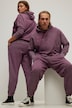 Sweatpants, brede ben, washing-effekt, elastisk linning, unisex