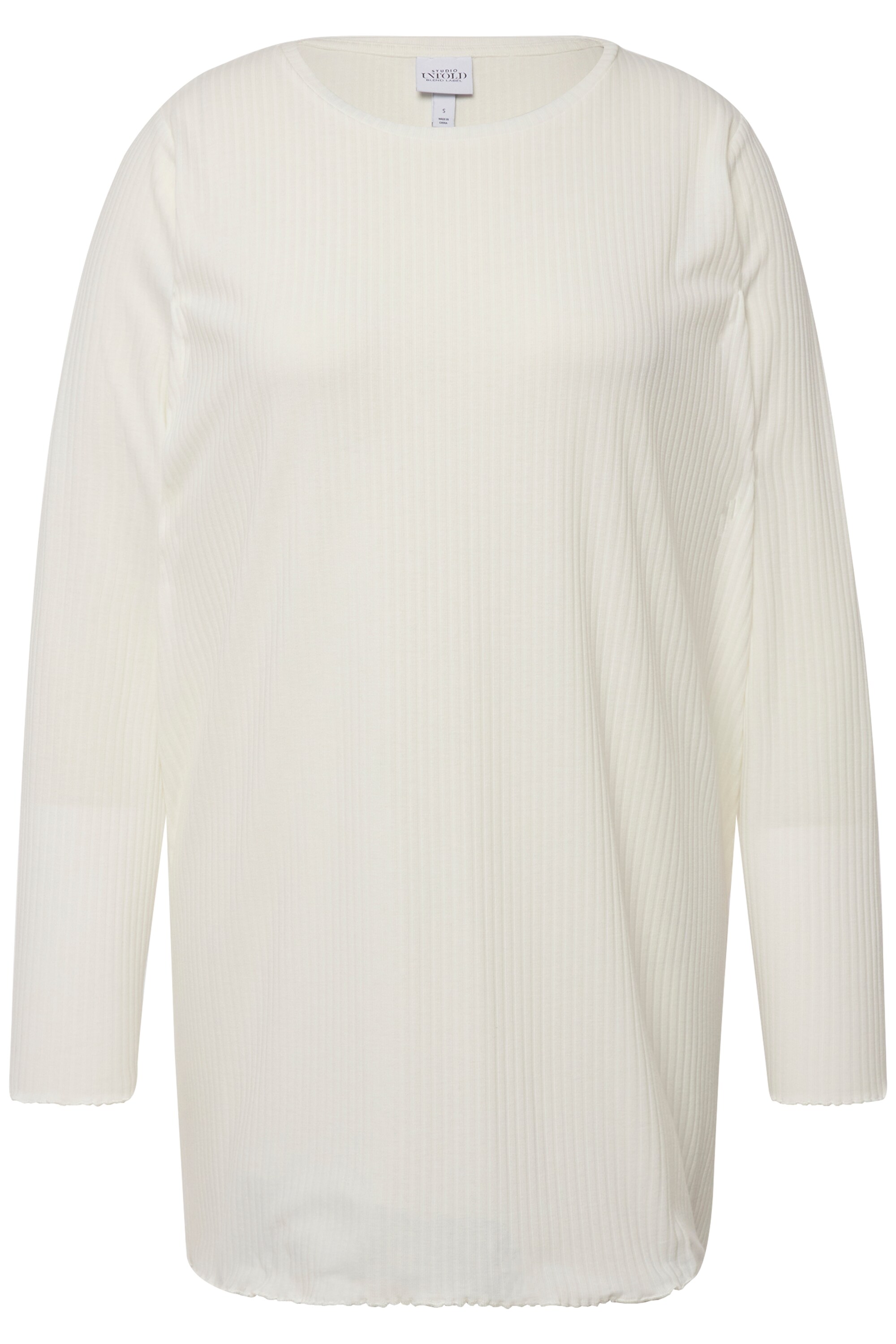 Studio Untold Damen große Größen Longsleeve Rippjersey Rundhals Langarm