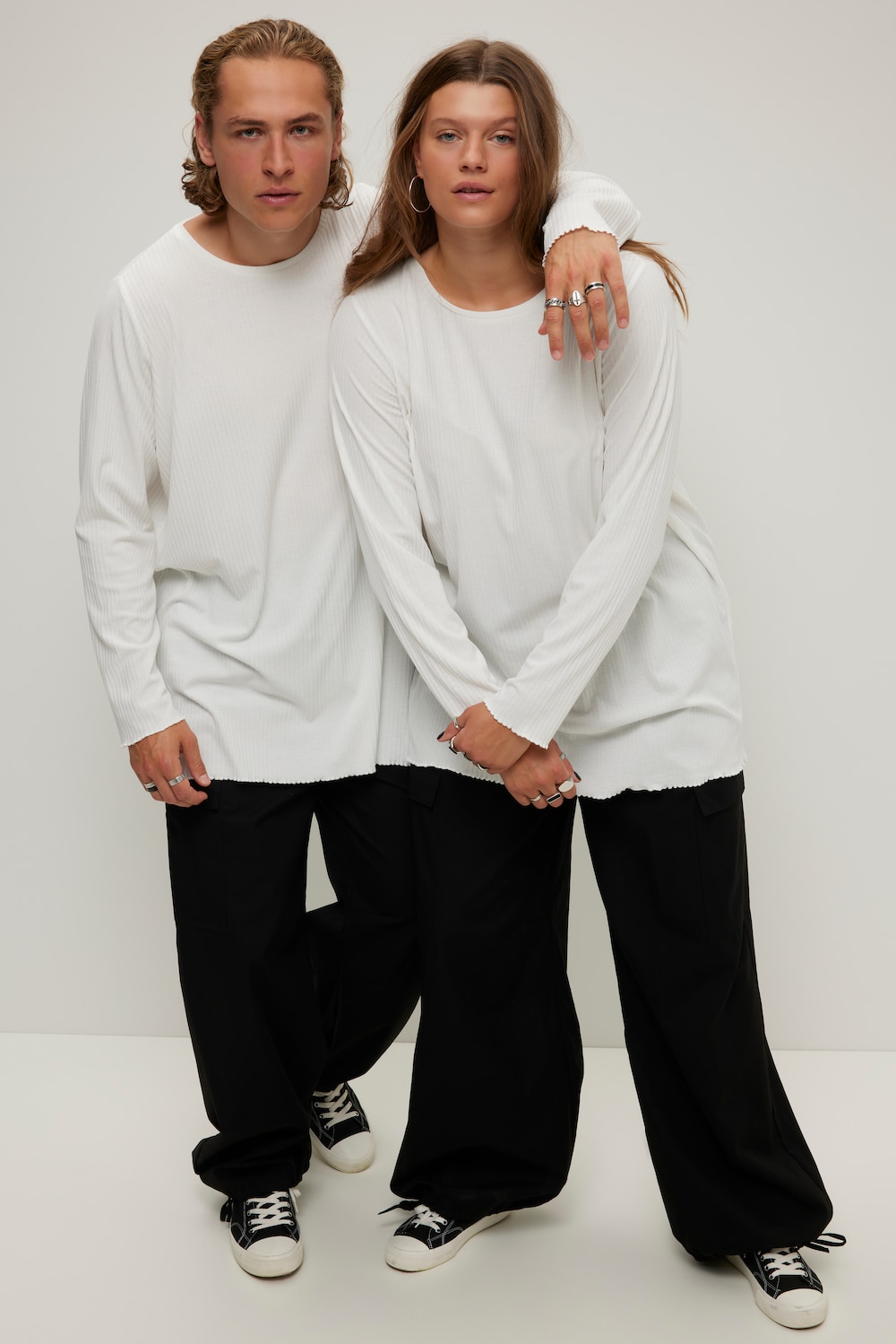 Große Größen Longsleeve, Damen, beige, Größe: M, Polyester/Viskose, Studio Untold