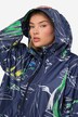 Funktions-Regencape, Unisex, Segelboot-Print, Kapuze