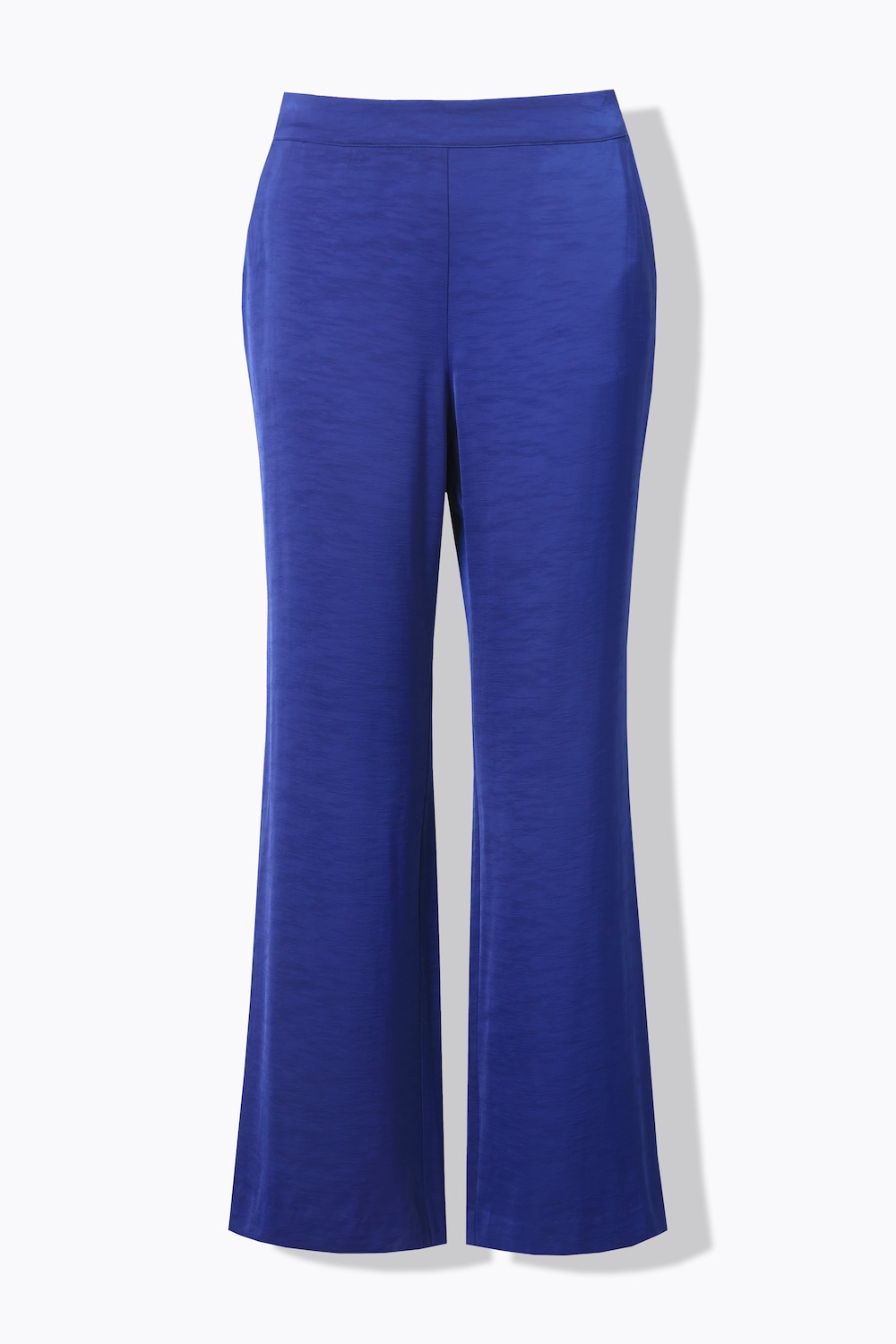 Stora storlekar Kostymbyxa i strukturkvalitet med vida ben och delvis elastisk linning, Dam, blå, storlek: 48, Viskos/Polyester, Ulla Popken