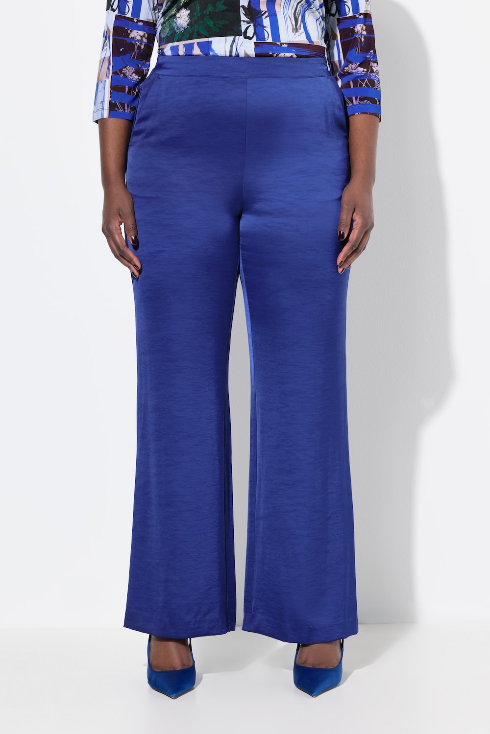 Große Größen Anzughose, Damen, blau, Größe: 42, Viskose/Polyester, Ulla Popken