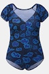 Cloud Print Puff Sleeve One Piece Swimsuit