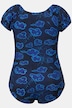 Cloud Print Puff Sleeve One Piece Swimsuit