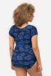Cloud Print Puff Sleeve One Piece Swimsuit