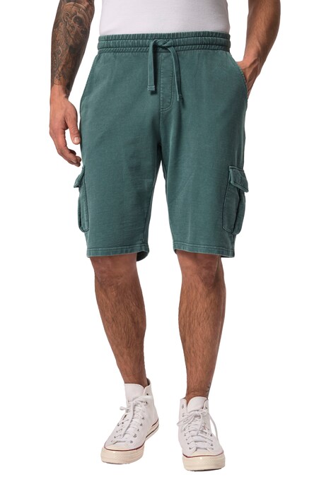 Teplákové bermudy, cargo kapsy, vintage vzhled, elastický pas, do 8XL