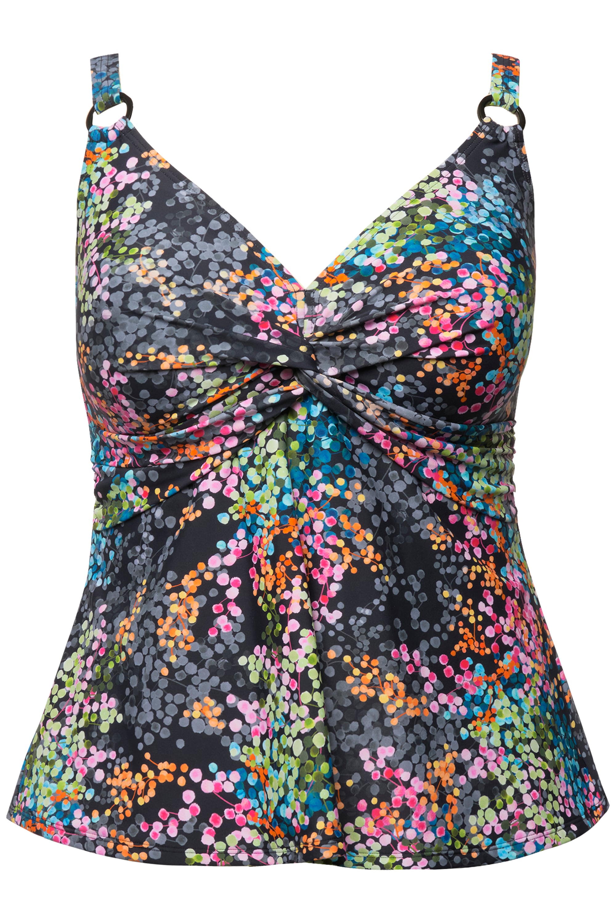 Ulla Popken Damen große Größen Tankini Pünktchen Softcups Drapierung 826193