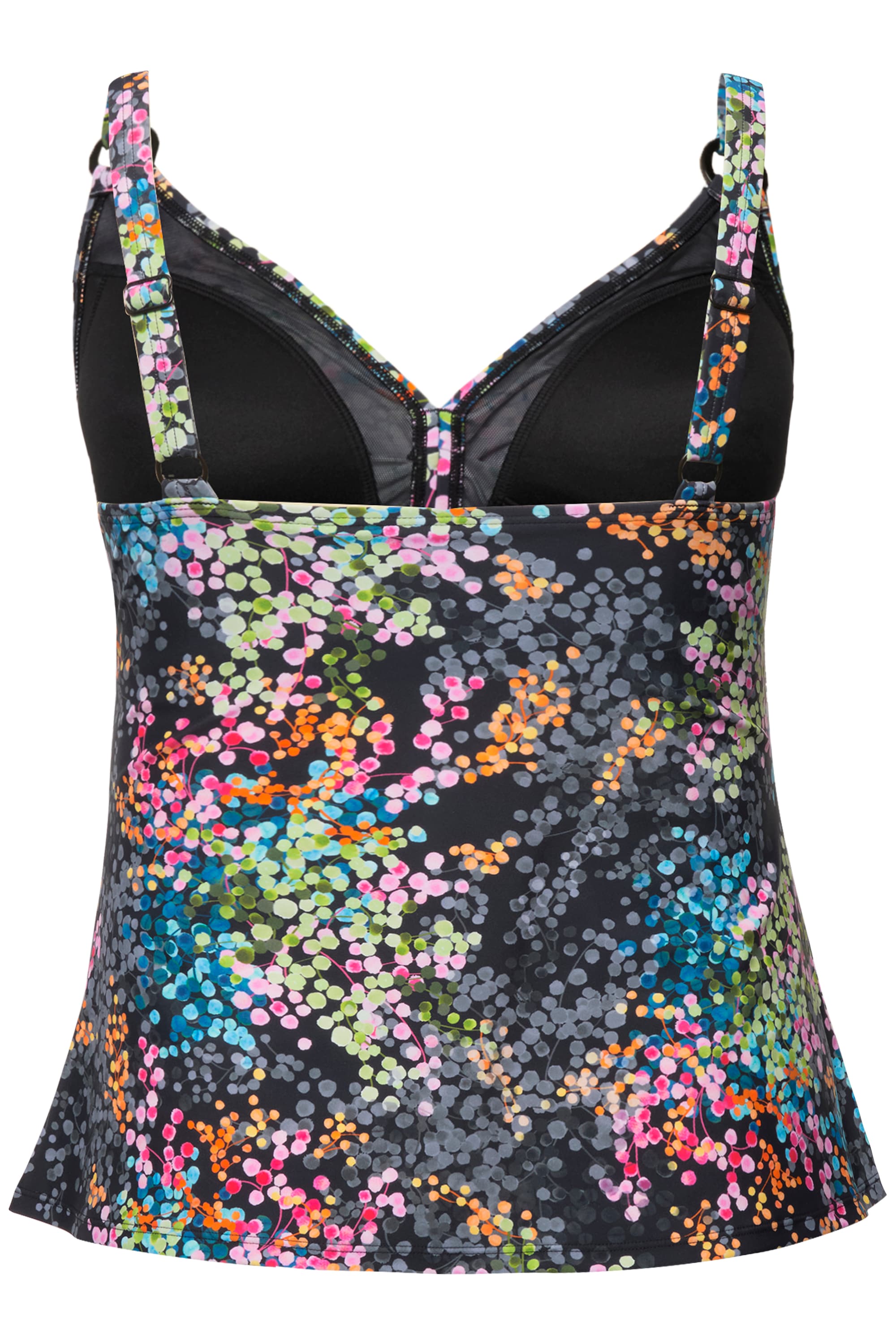 Ulla Popken Damen große Größen Tankini Pünktchen Softcups Drapierung 826193