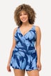 Brushstroke Skirted Short Swim Dress