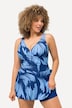 Brushstroke Skirted Short Swim Dress