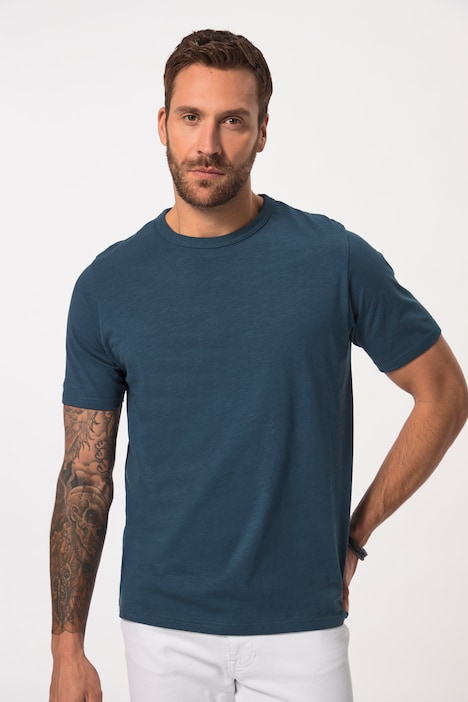 T shirt JP AWARE con mezze maniche ricamo e cotone biologico certificato dal GOTS blu notte Ulla Popken