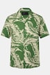 Chemise aspect lin. Manches courtes, col cubain et imprimé à fleurs. Coupe Cuba-Fit. Jusqu'au 8XL.