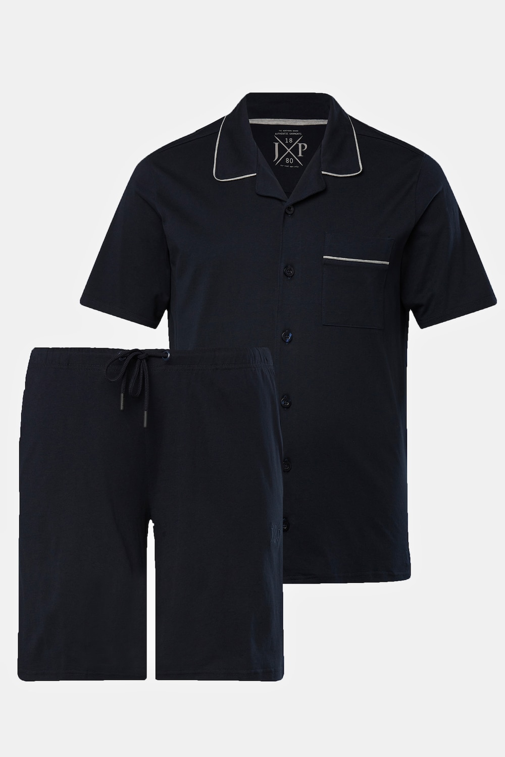 Schlafanzug, Homewear, kurzer Zweiteiler, Reverskragen, Shorts, bis 8 XL