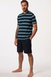 Piżama, odzież domowa, krótki komplet dwuczęściowy, koszulka w prążki, szorty, do rozmiaru 8XL
