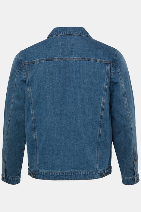 Veste en jean. Poches poitrine et patte de boutonnage. Jusqu'au 8XL