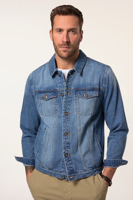 JP 1880 denim jack, borstzakken, knoopsluiting, tot 8XL