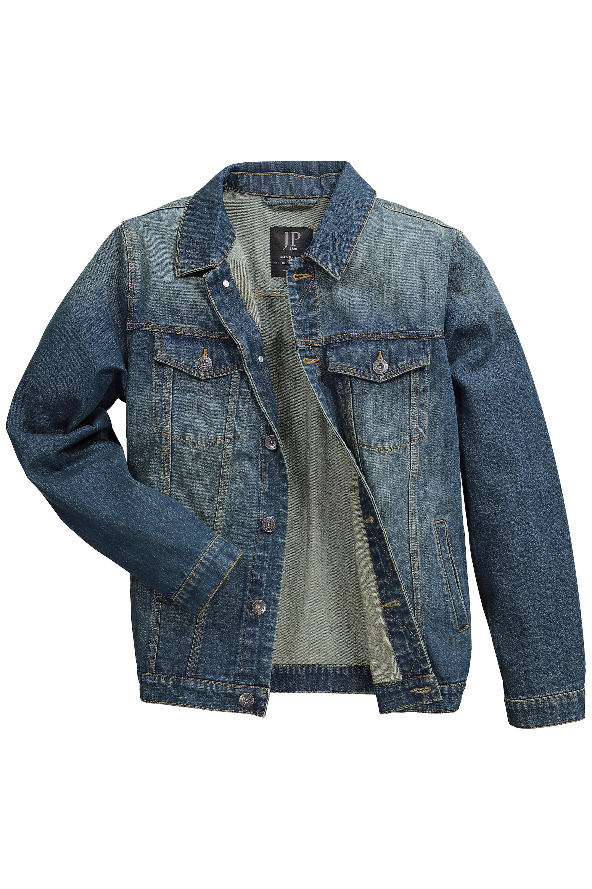 JP 1880 Herren große Größen JP 1880 Jeansjacke Brusttaschen Knopfleiste