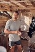 Haut de pyjama Henley en jersey chiné. T-shirt à manches courtes. Col rond avec patte de boutonnage. Jusqu'au 8XL.