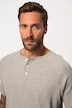 Haut de pyjama Henley en jersey chiné. T-shirt à manches courtes. Col rond avec patte de boutonnage. Jusqu'au 8XL.