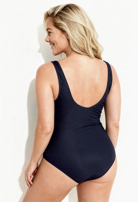 Ring Detail Ruched One Piece Swimsuit