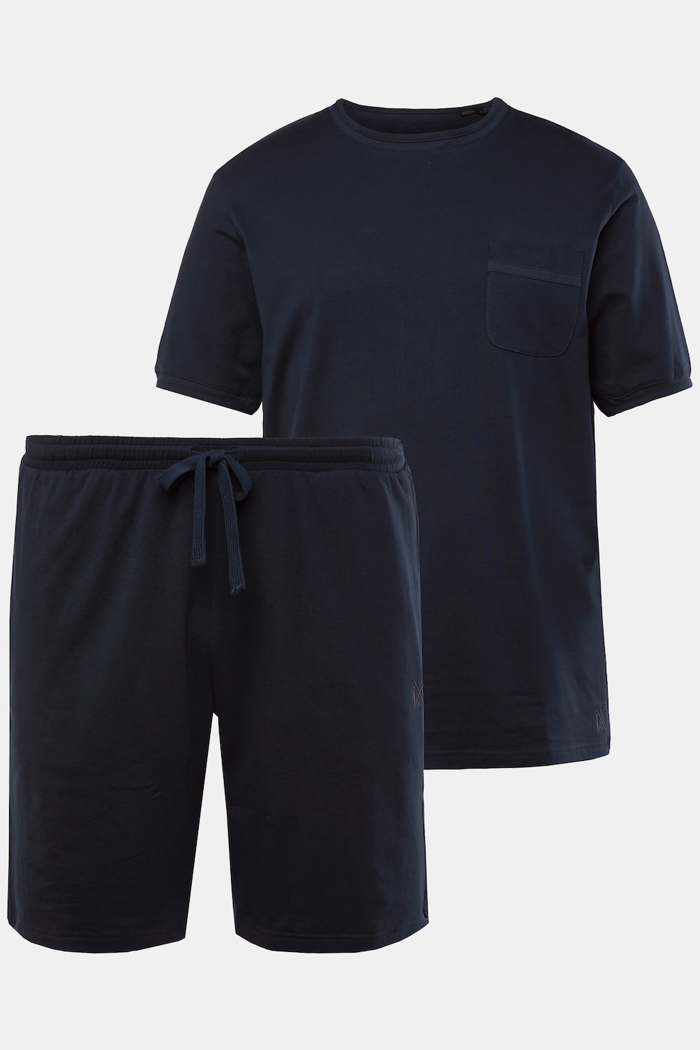 Schlafanzug, kurzer Zweiteiler, Melange-Jersey, T-Shirt, Shorts, bis 8 XL
