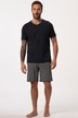 Schlafanzug, Homewear, kurzer Zweiteiler, T-Shirt, geringelte Shorts, bis 8 XL