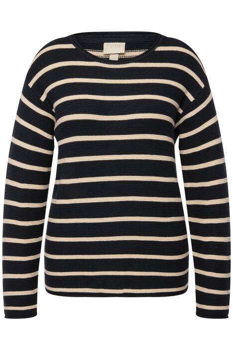 Svetr, proužky, kulatý výstřih, dlouhé rukávy, biobavlna