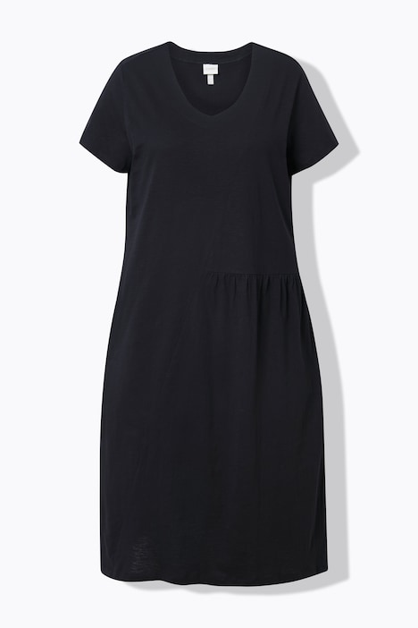 Eco Cotton Short Sleeve Flared Jersey Dress